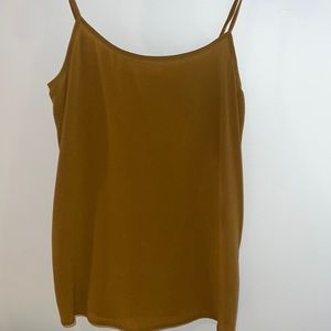 Equipment silk tank top in caramel/ honey mustard